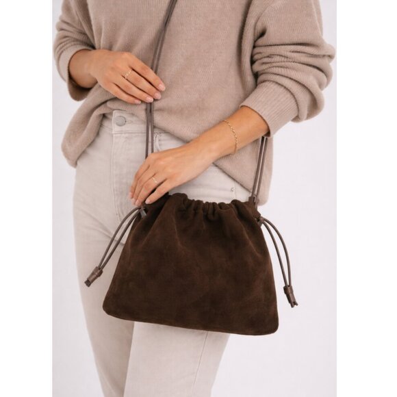 Mus & BomBon Handbags - NWT Mus & BomBon Garbanza Green Suede Bag Slouchy Convertible Shoulder Bag